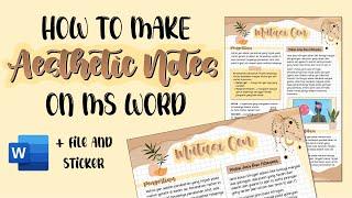 How to Make Aesthetic Notes in Microsoft Word | Easy and Simple + Link Download