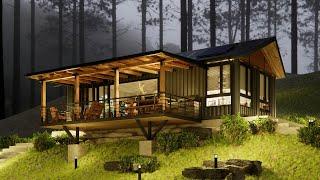 Shipping Container House | Container house tour in pine forest