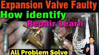 HVAC expansion valve Faulty how repair AC Suction pressure low discharge high what’s problem learn