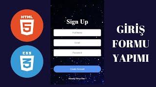 HTML VE CSS | GİRİŞ FORMU YAPIMI