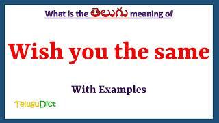 Wish you the same Meaning in Telugu | Wish you the same in Telugu | Wish you the same in Telugu Dict