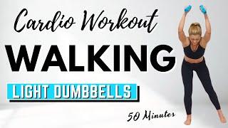 LIGHT DUMBBELL WALKING WORKOUTSTEADY STATE CARDIO for WEIGHT LOSSALL STANDINGKNEE FRIENDLY