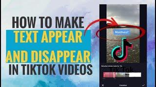 How to Make Text Appear and Disappear in TikTok Videos