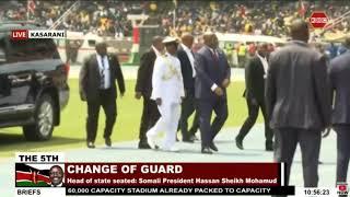 President Felix Tshisekedi of the Democratic Republic of Congo, arrives at Kasarani Stadium.