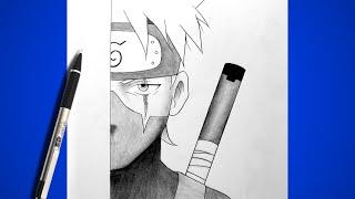 How To Draw Kakashi Half Face Easy Step By Step | How to draw Anime Ninja | Naruto