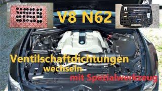 BMW V8 N62 Ventilschaftdichtungen wechseln ohne Nockenwellen Ausbau DIY Anleitung valve stem seals