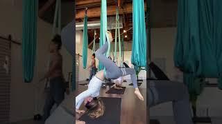 I tried aerial yoga for the first time yesterday and it went like...