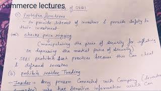 Functions of SEBI (class 12 business studies) financial market