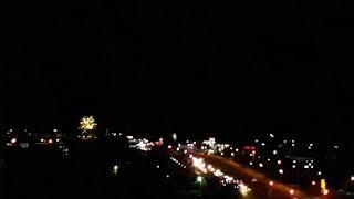 Ночной город, салют\Night city, fireworks