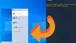 Your PC Can't Project to Another Screen Try Reinstalling the Driver Using a Different Video Card #pc