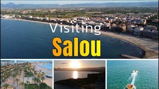 Visiting, WALK & FLY through SALOU , Costa Daurada Spain  - (4K) Tiny Tour 2023