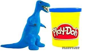 Dinosaurs Play doh Stop Motion T-Rex Dinosaur animation Tyrannosaurus Rex dinosaur toy cars Jurassic