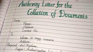 Authorization/Authority Letter for the collection of documents