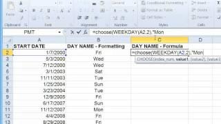 CHOOSE & WEEKDAY FUNCTIONS TO GET DAY NAME