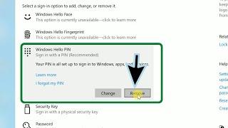 How To Remove Windows Hello Pin From Windows 10 Laptop