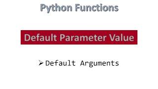 Default Parameter Value || Python [ Hindi ]