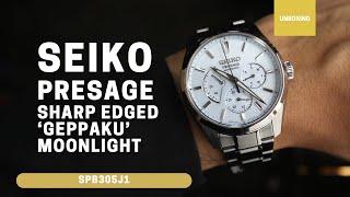 Unboxing Seiko Presage Sharp Edged ‘Geppaku’ Moonlight SPB305J1 SPB305