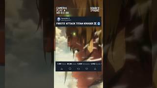 First Attack Titan Eren Kruger ️ #shots #aot #erenkruger #erenyeager #ytshorts #eren #foryou