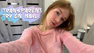 Transparent Try on Haul | See Through Pink Top