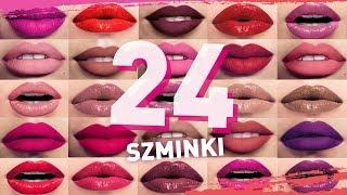 24 SZMINKI - 1 makijaż | Testujemy wszystkie kolory szminek w płynie