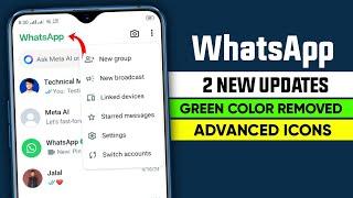 WhatsApp 2 new updates || Advanced icons update || WhatsApp top navigation bar white color