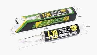 F-20 advanced hydrogenated solder flux for BGA ball, rework, component tinning and soldering