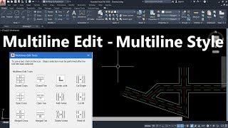 AutoCAD Multiline Command In Hindi - Multiline Style / Multiline Edit Tools With All Options