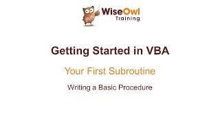 Excel VBA Online Course - 1.1.2 Writing a Basic Procedure