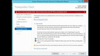one or more prerequisites failed, please fix these issues and click active directory configuration
