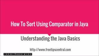 How To Sort Objects Using Comparator Interface
