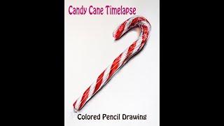 REALISTIC CANDY CANE Colored Pencil Drawing Timelapse | Tutorial - How to Draw