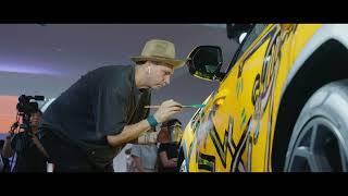 Live Art in action : Danny Minnick Paints a Lamborghini Urus at Art Works Gallery Launch