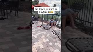 I’m DROWNING prank on my BOYFRIEND!  (he saves me) #shorts