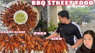 BBQ STREET FOOD FOR NOCHEBUENA | PAA NG MANOK, ISAW, PORK & CHICKEN