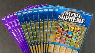 $1,000.00 Loteria Supreme session  $$$.$$ Texas Lottery Scratch Off Tickets