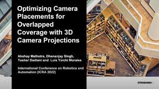 ICRA 2022: Optimizing Camera Placement for Overlapped Coverage with 3D Camera Projections