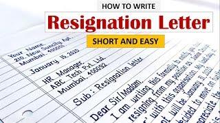 How to write resignation letter | Learn to Write Resignation letter in English