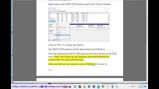 Remove UEFS NTFS Partition from USB drive