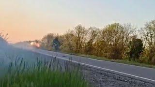 POV attack—Ukraine forces use a UK-supplied "NLAW" anti-tank weapon to strike a Russian  battle tank