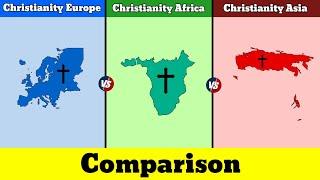 Christianity Asia vs Christianity Africa vs Christianity Europe | Comparison | Data Duck