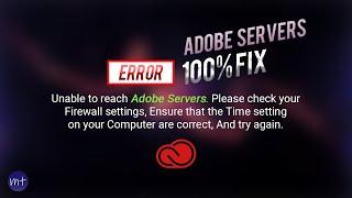 Adobe creative cloud error Unable to reach adobe servers check your firewall setting #youtube
