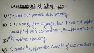 Advantages and disadvantages of c language.