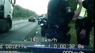 Sport bike chased by Volvo V70 T6 unmarked Police in Sweden. Driver sentenced!