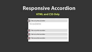 Responsive Accordion Using HTML5 and CSS Only Tutorial #uioxygen