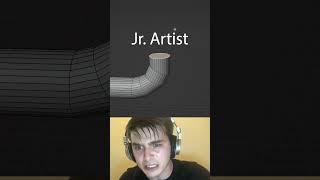 Jr vs Sr artist: modeling pipes  #blendertutorial #blender #blender3d #memes