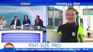 Today Show - 11 year old surfer makes fun of her Dad for being fat