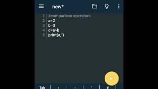 comparison operators in python