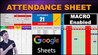 Attendance Sheet in Google Sheets with Macros | Create attendance sheet into google sheets