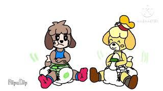 Isabelle and digby both poop their diaper