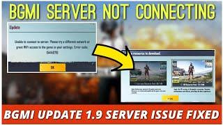 bgmi update 1.9.0 file error | unable to connect server issue fixed in bgmi | unknown error bgmi